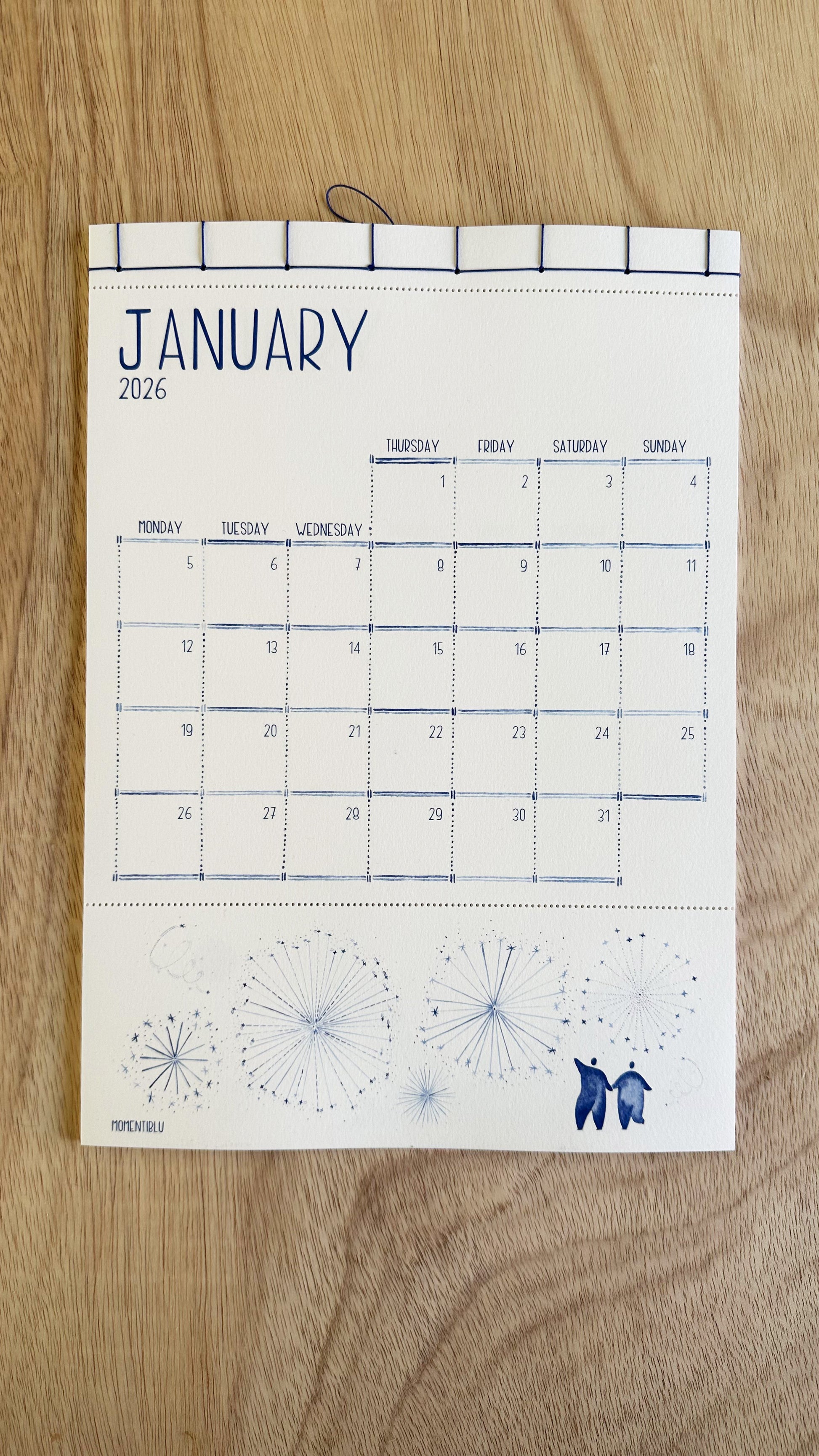 January Watercolor Calendar