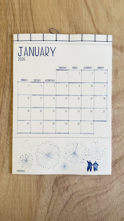 January Watercolor Calendar